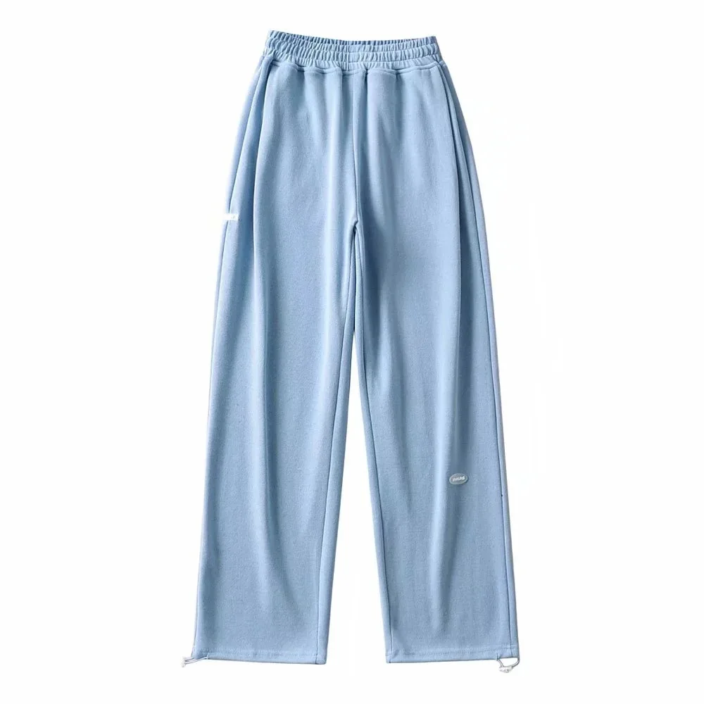 High Waist Sports Pants Women's New Casual Loose Drawstring Thin Wide Leg Pants Mopping Pants