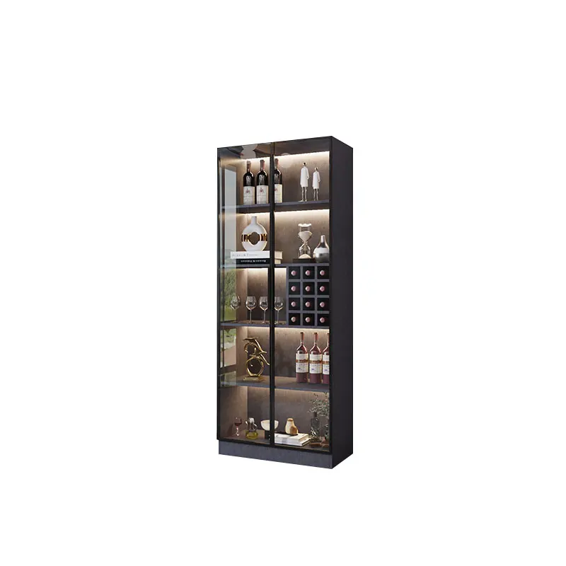 

Glass door, high-end living room, kitchen, household modern display cabinet, dining side cabinet with lights