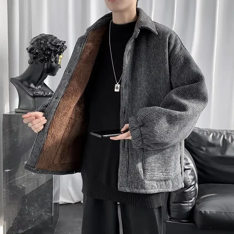 Coat Men and Women Ins Trendy Brand Retro Loose Fit Ruffian Handsome Japanese Simple and Versatile Trendy Cotton Jacket Y2k