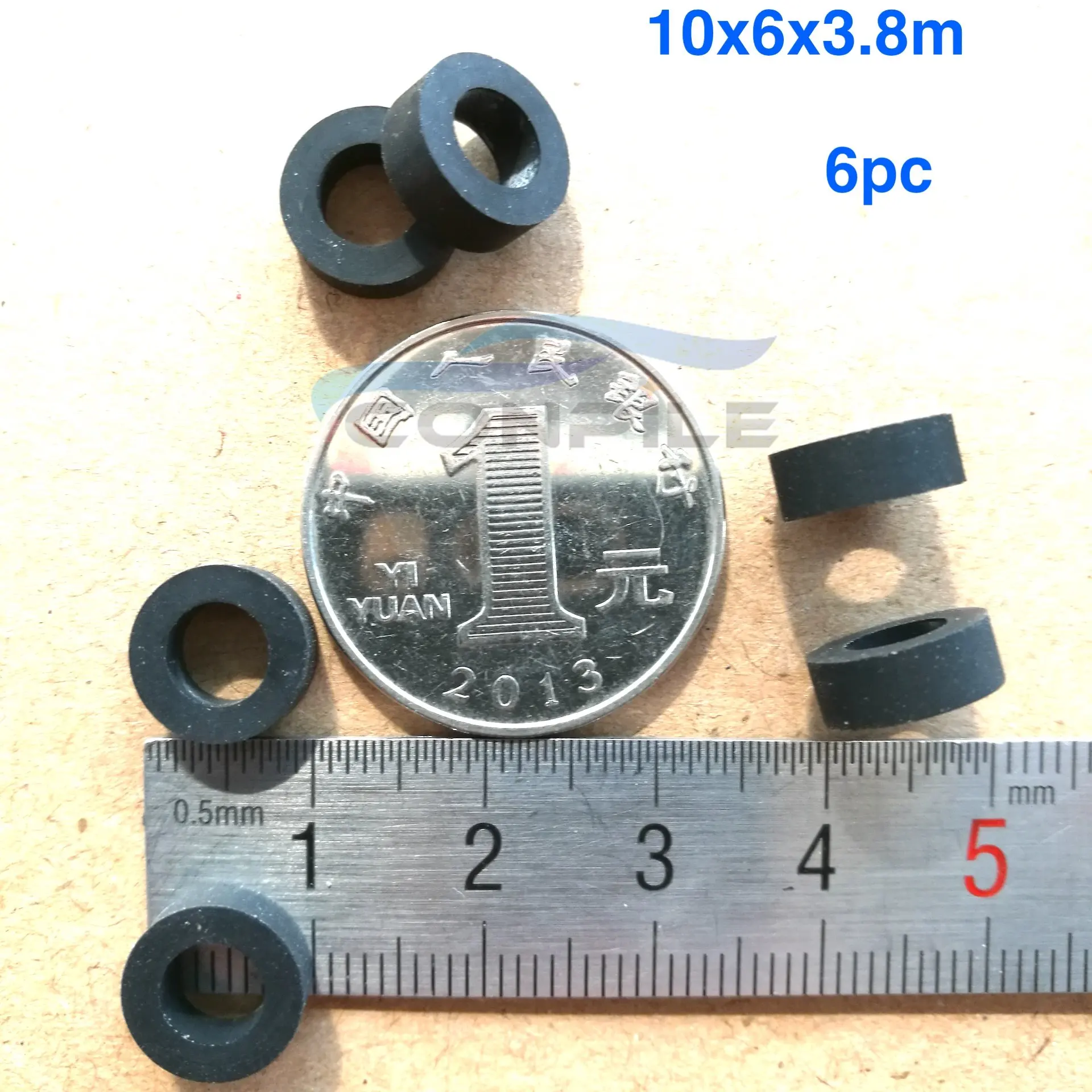 

6pcs 10mmx6x3.8mm rubber ring sleeve wheel damping sleeve for cassette deck tape recorder audio player micro stereo