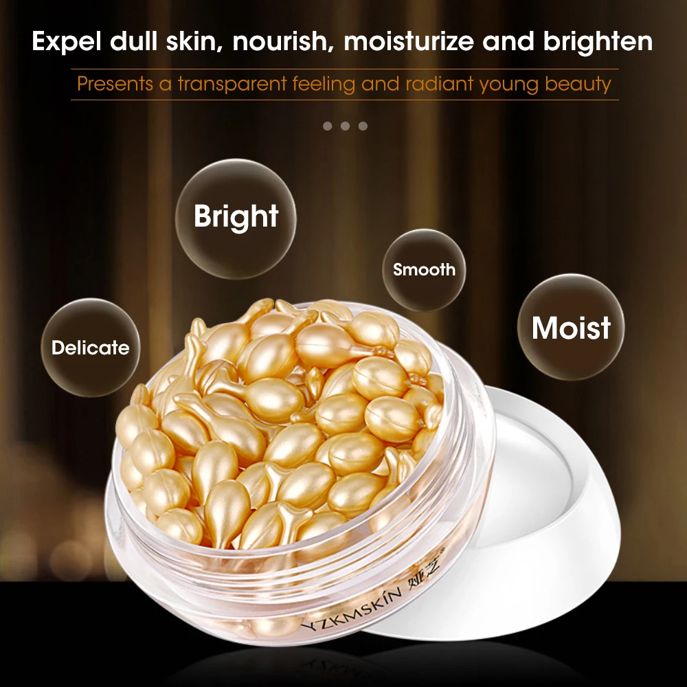 30/60PCS Fullerene Placenta Capsule Essence Moisturizing Brightening Firming Skin Repair Essence Hyaluronic Acid Facial Serum 2