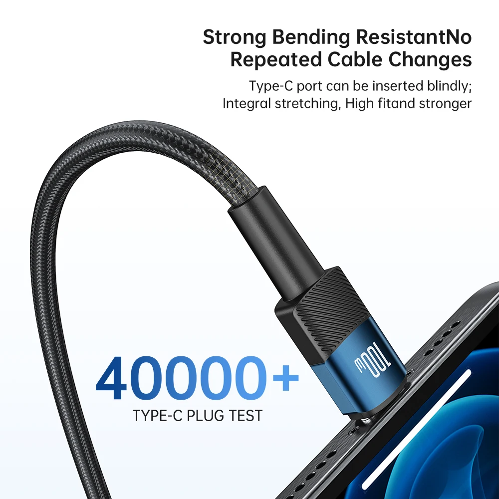 NNBILI 100W 타입 C to USB C 케이블 PD 3.0 고속 충전 아이폰 17 16 15용 USB A to 타입 C 삼성 S26 맥북용
