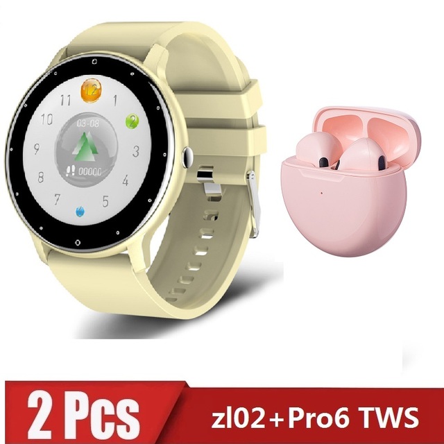 zl02 Pro6 TWS Smart Watch Men's Full Touch Screen Sports Fitness Watch IP67 Waterproof Bluetooth for Android ios