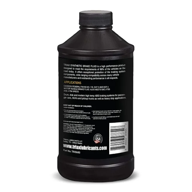Brake Fluid DOT 3&4 - Full Synthetic, High Temp, Heavy Duty, All-Vehicle, Race Ready - European, Asian, & US Vehicles - Resists 2