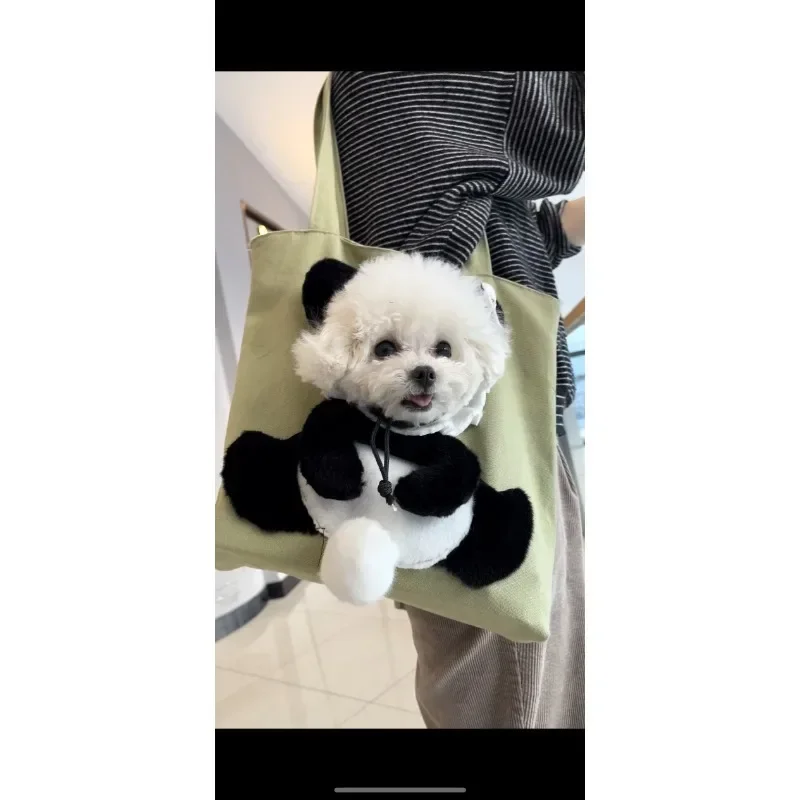 Pet Outdoor Carriers Cat Dogs Puppy Canvas Bag Cute Design High-End Puppy Carrier Seat Cushion Inside Pet Traveling Bag