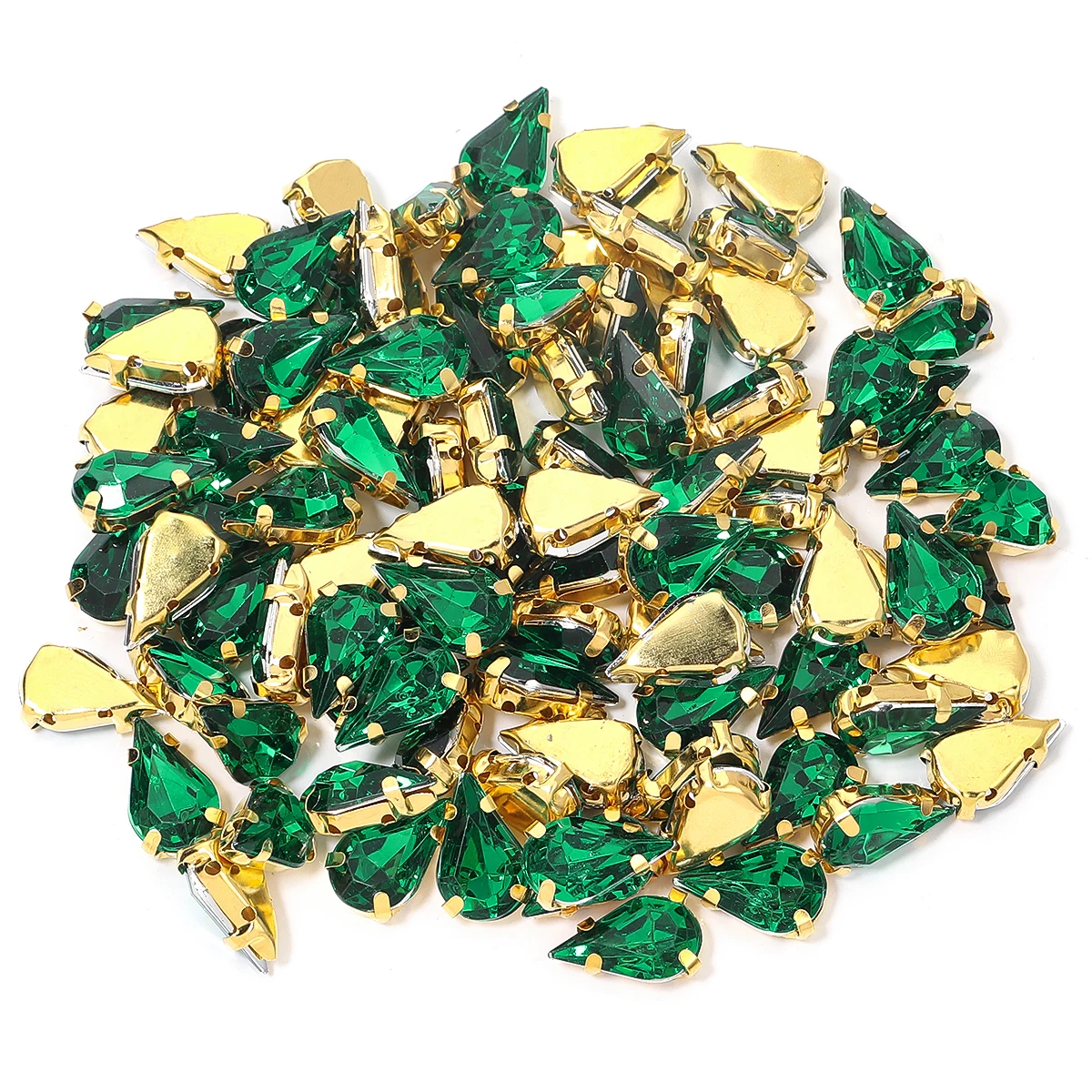 50 stücke Wasser Tropfen Klaue Strass Edelstahl Gold Unten Acryl Spitzen Klaue Bohrer Für DIY Kleidung Kopfbedeckungen Schmuck Dekor – Detail 22