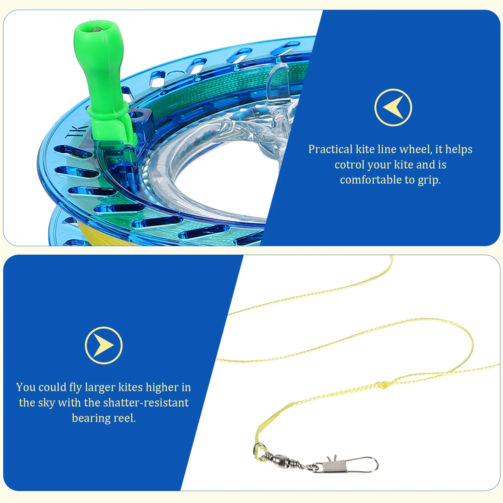 Large Bearing Abs Anti-fall Hollow Locking Ball Kite Wire Wheel 2pcs (20cm Crystal Purple + 400 Meters of Wire) Sports Tool 3