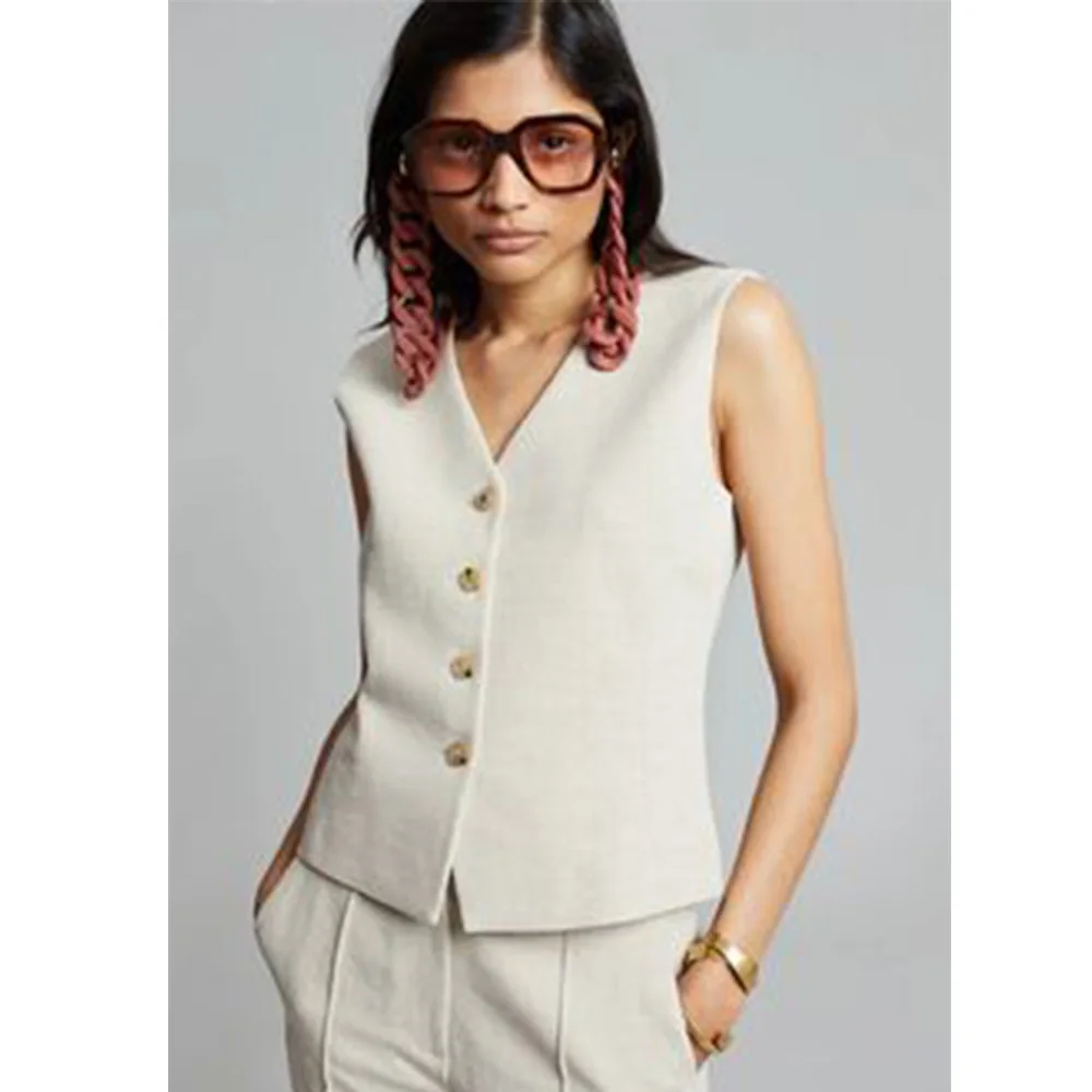 Loose Solid Color Summer New Vest Tank Top Korean Version Slim Casual Suit Jacket Coat Professional Female Sleeveless Waistcoat