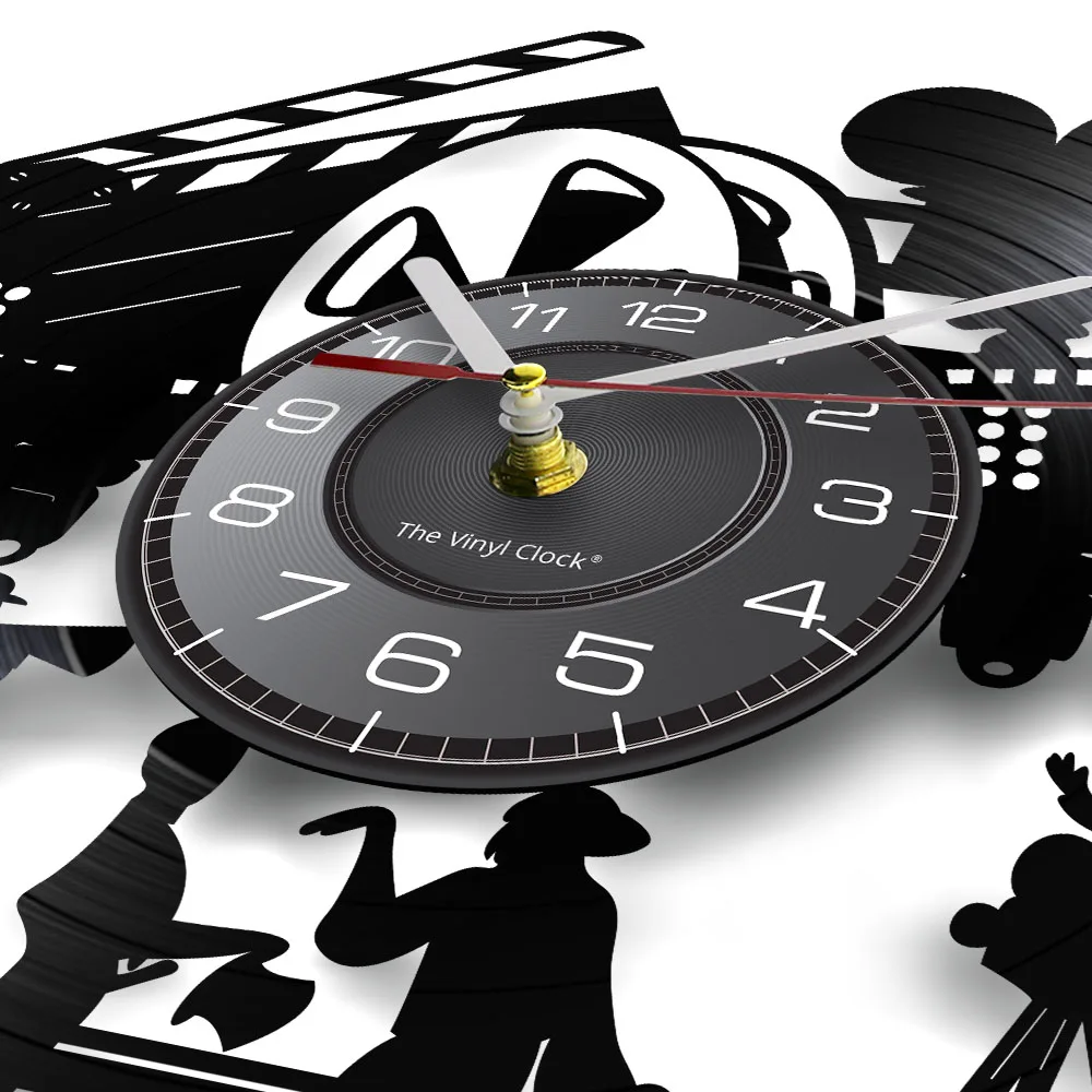 Orologio Da Parete Cinema In Vinile E Legno – Design Film Vintage Per Home Theater