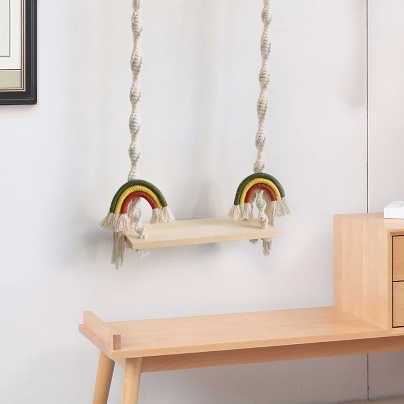 

Upgraded Newborn Photography Prop Wooden Swing Newborn Posing Props Macrame Swing Vintage Baby Photo Props Photoshoot