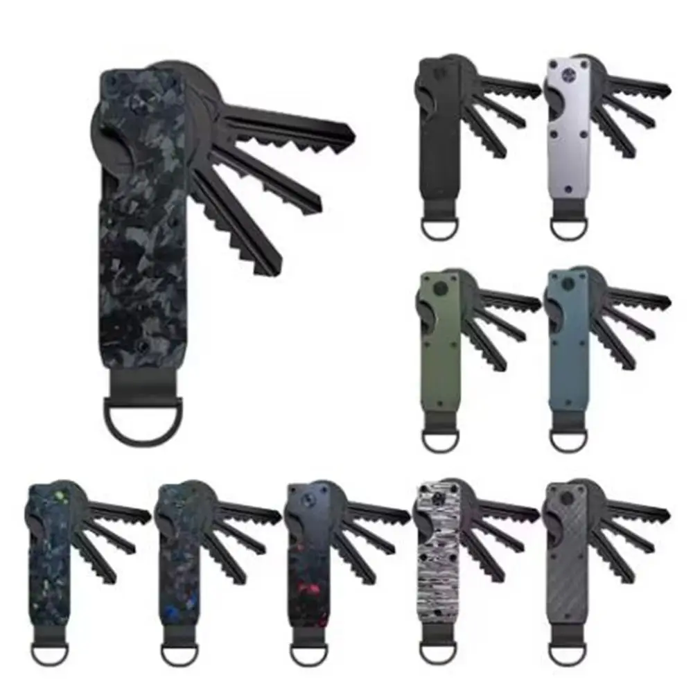 탄소 섬유 금속 키 주최자 혁신적인 2-6 개의 키를 보유하고 있습니다. 금속 열쇠 고리 드라이버 키 관리자로 분실 방지