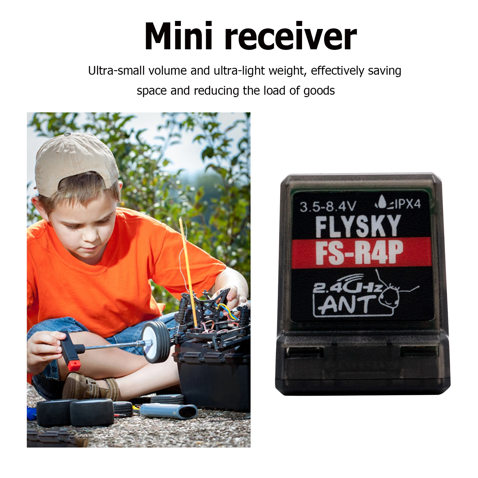 Broadband Software Receiver Single Antenna Flysky FS-R4P Digital Receiver PWM Interface for FS-G4P FS-G7P FS-ST8 FS-MG41  FS-MG4