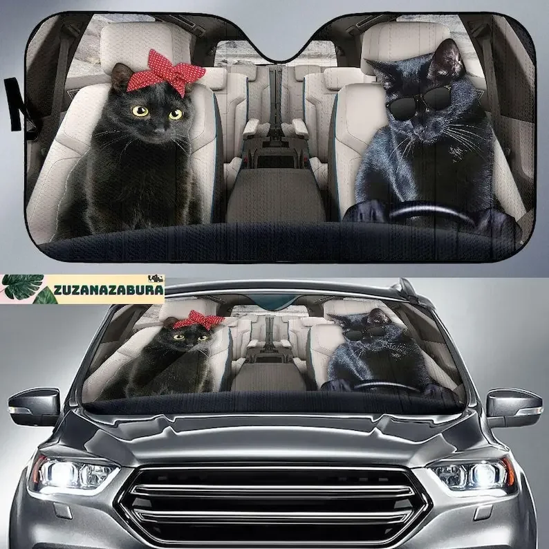 

Черный кошачий автомобильный солнцезащитный козырек, автомобильный солнцезащитный козырек с колесами для животных, автомобильный солнцезащитный козырек, чехол на лобовое стекло автомобиля для кошек, подарок для любимого кота