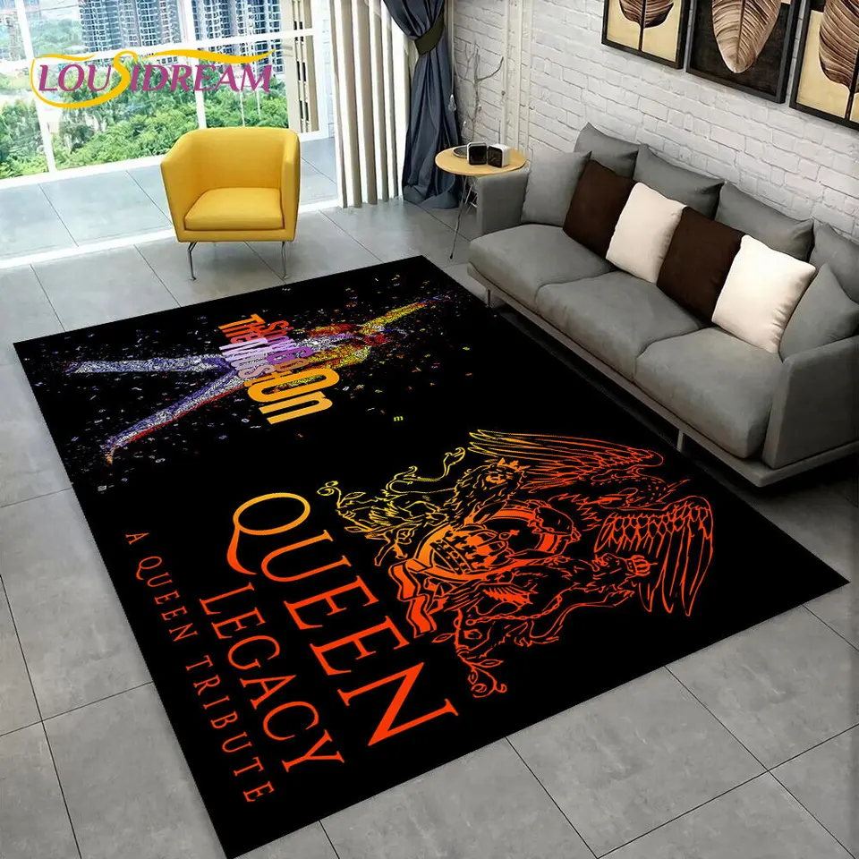 Freddie Mercury Queen-Rock-Band Area Rug,Carpet Rug for Living Room Bedroom  Sofa Doormat Decoration, Kid Play Non-slip Floor Mat - AliExpress, image size:960x960