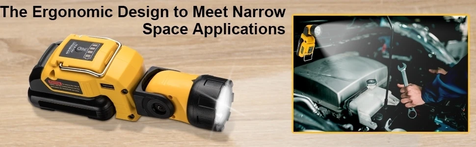 Cordless LED Work Light for Dewalt 12V Battery with Powerful Magnet 280LM Portab