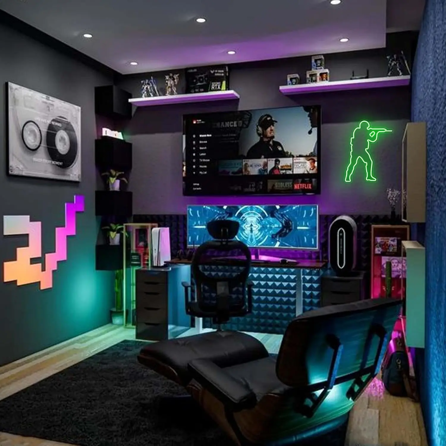 LED Neon Sign Csgo Gun Game Sign Dimmable LED Neon Light Sign For Gamer Room Decor