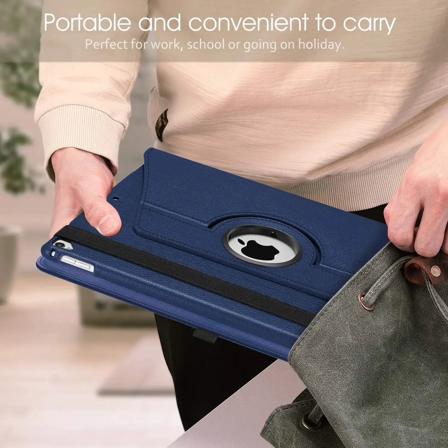 Proteção pu Couro Tablet Shell Smart Cover Case para Apple Ipad Pro 12.9 360 Rotating 12.9 Pro 6th Gen 12.9 - Imagem 4