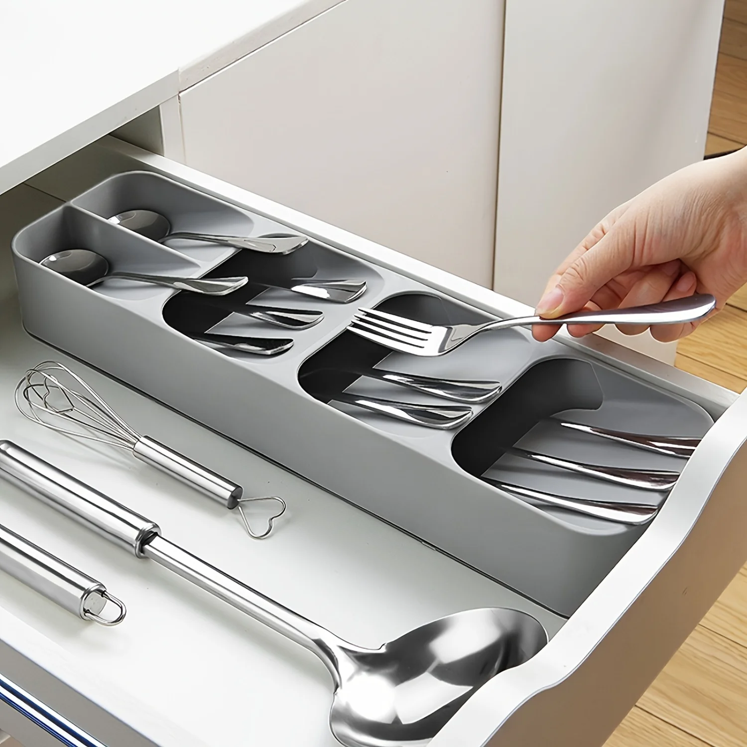 1pc Multifunctional And Fork Compartment Box, Cutlery Spoon Box Divider Organizer, Kitchen Drawer Tray, 5.5inch