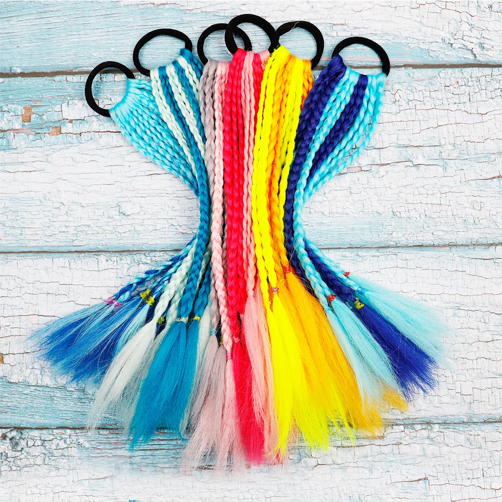 Synthetic Hair Ponytail Rope Tie Girls Princess Tail Wig Children's Styling Baby Accessories fake hair extensions