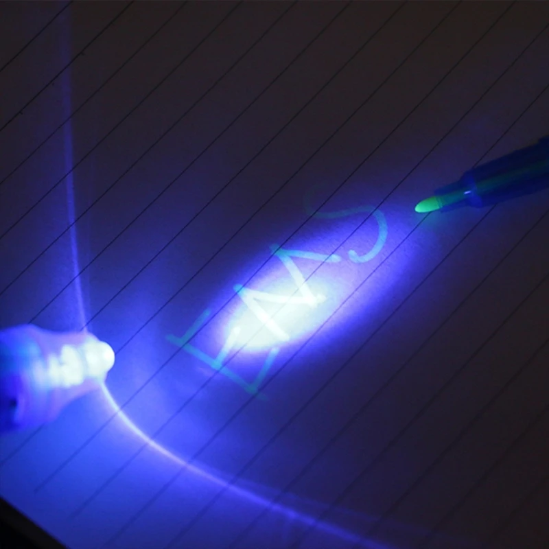 6pcs Magic Pen 2 In 1 UV Black Light Combo For Child