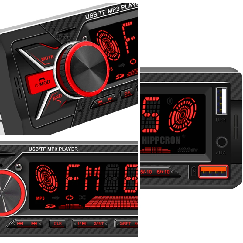 Car 1din Radio Stereo Digital Bluetooth MP3 Player FM Stereo TF Card USB AUX Inp