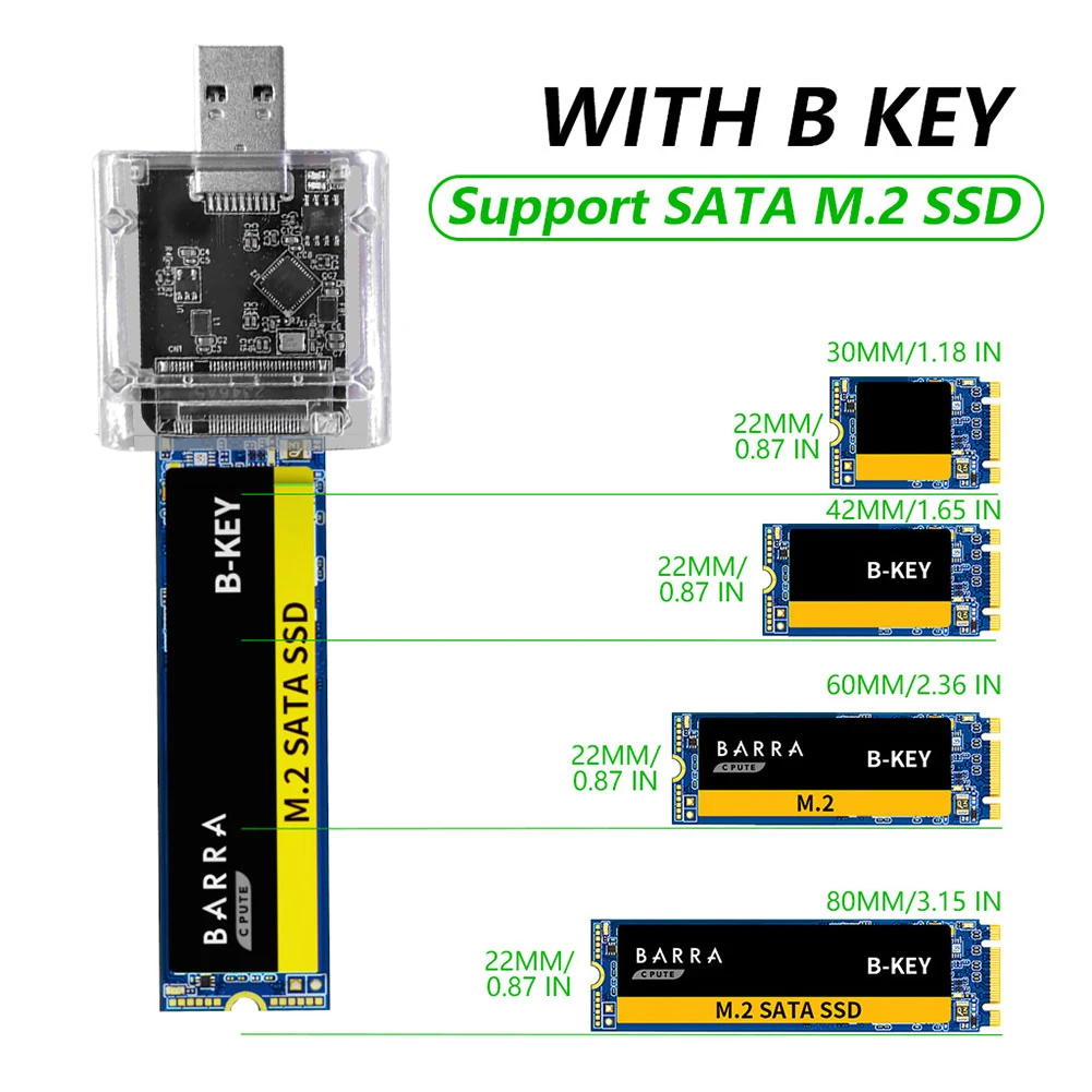 M.2 NGFF SATA SSD Case M.2 To USB 3.0 Gen 1 5Gbps High-speed SSD Enclosure For SATA M.2 NGFF SSD 2242 2260 2280mm Card Adapter ﻿