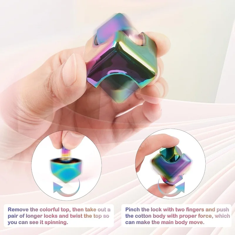 Cube Spinner 4-in-1 Decompression Spinning Toy Desktop  Metal EDC Hand Fidgets Spinner Build Flipo Flip Gift for Kids Adults. 5