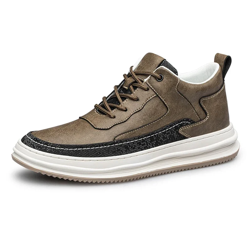 

size:38-44 High Quality Men's Casual Shoes Increase Simple Pure Men's Oxford Shoes Comfortable Thick Bottom Walking Sneakers