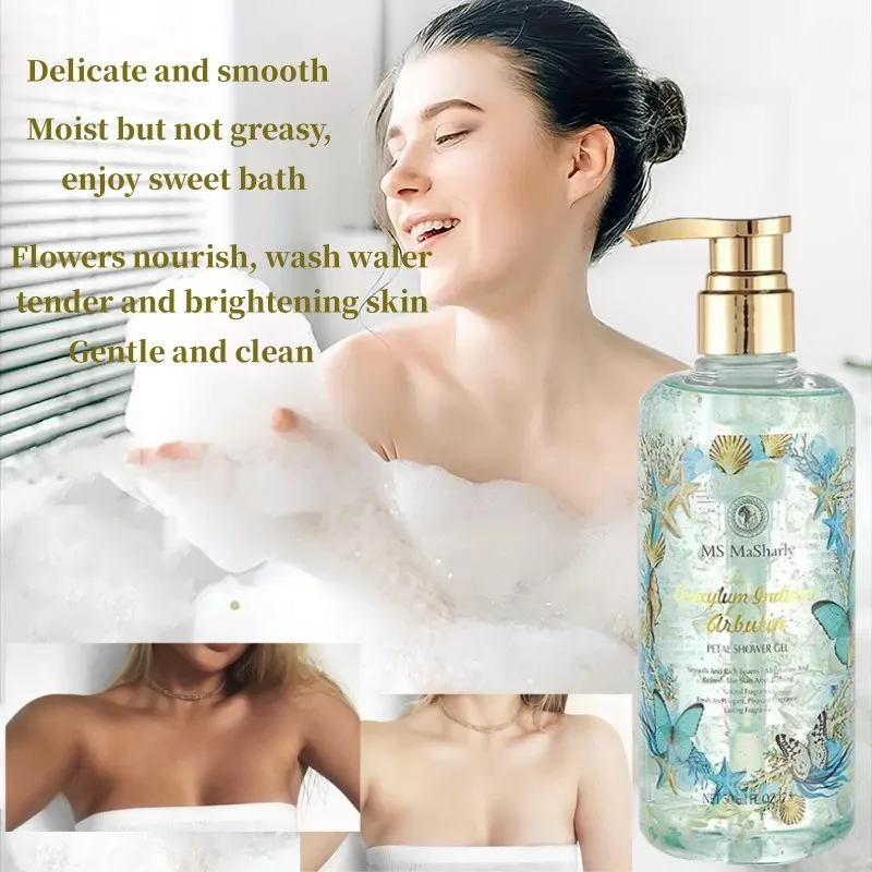 

Arbutin Fragrance Petal Shower Gel Long Term Whitening Smooth Long Lasting Fragrance Gentle Foam Body Cleansing Bath Product