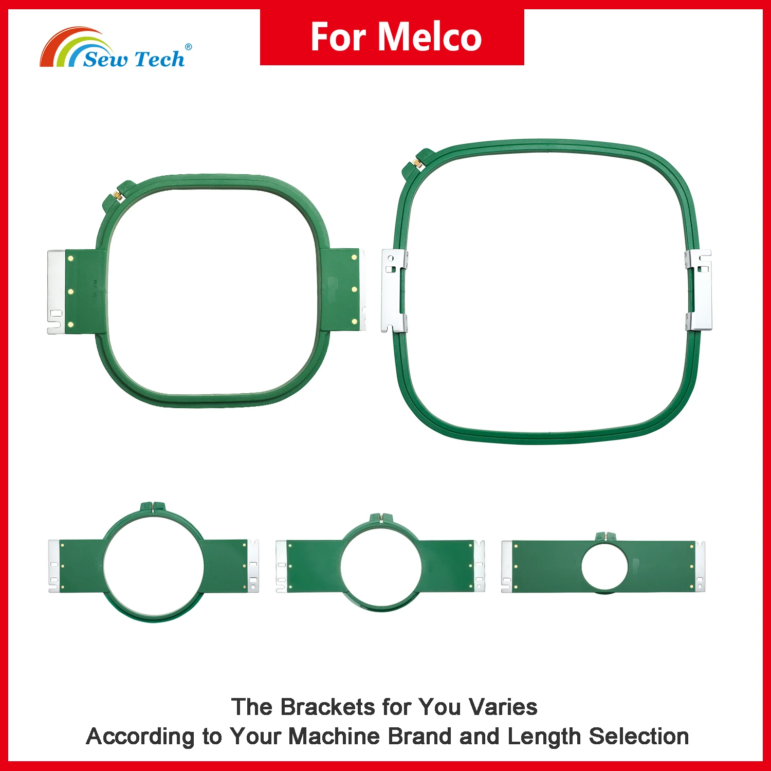 

Sew Tech Embroidery Hoops for Melco Embroidery Machines, Rings Tubular Frames