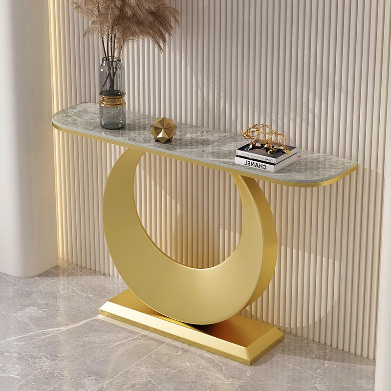 Tavolo consolle moderno unico Glamour Classico portaoggetti Tavolo ad angolo semplice Arredamento tavolo da ingresso Mobili Konsolentisch Soggiorno - immagine 5