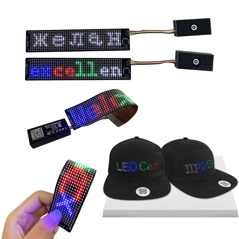 Led Module Panel 12*48 DIY Flexible Pixel BT APP Programmable Decora Helmet Insert Cloth Hat Luminous Led Display Matrix Screen led light led modules led module