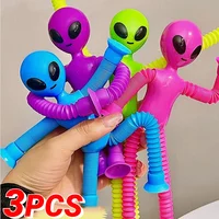 Suction Cup Telescopic Tube Alien Toys Variable Decompression Kids Early Education Puzzle Toys Fun DIY Interactive Game Props 1