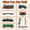 Retro Steam Train Track Toy Set with Smokes,Lights, Sound,Tracks,Electric Toy Train with Locomotive Engine,Cargo Cars and Tracks 4