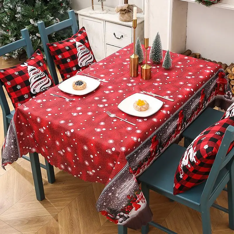 1pcs 2023 Christmas Decoration Table Cover Creative Printed Tablecloth Desktop Decoration Wholesale