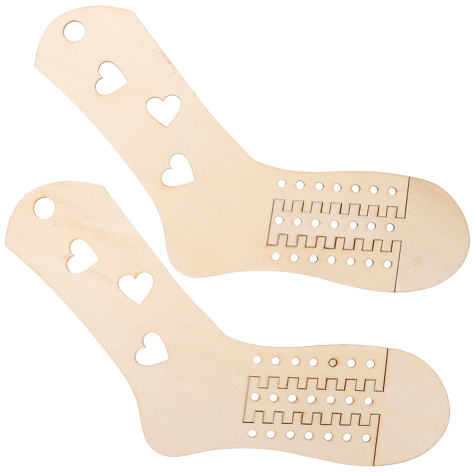 2 Pcs DIY Wooden Sock Knitting Tools Blockers for Woven Socks Models Mold Crochet