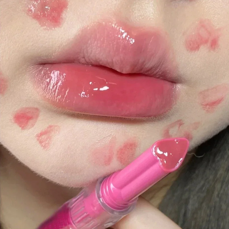 Water Light Mirror Solid Lipstick Pen Glitter Lip Tint Long Lasting Moisturizing Love Heart Shape Lip Glaze Lip Makeup Cosmetics