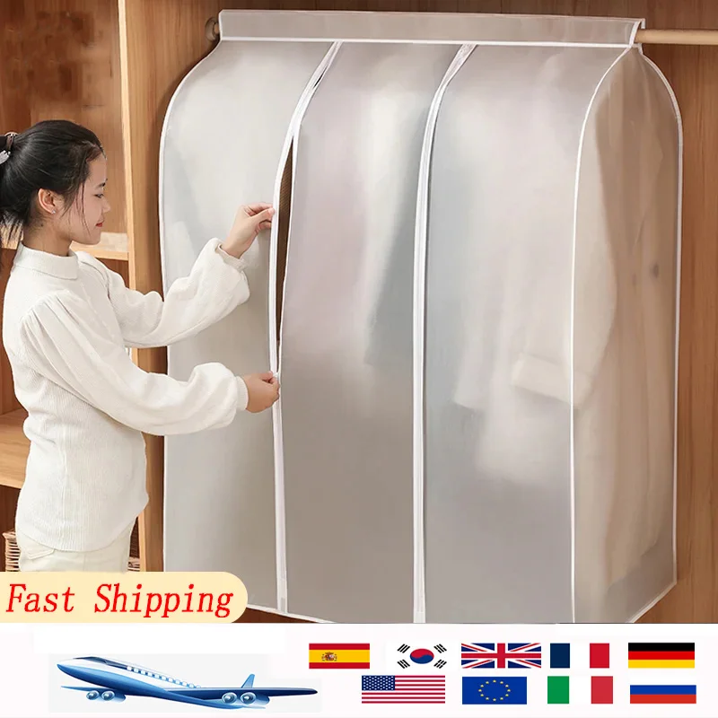

Clothing Dust Cover Transparent Dress Clothes Garment Dust Cover Hanging Organizer Waterproof Dustproof Clothes Wardrobe Storage