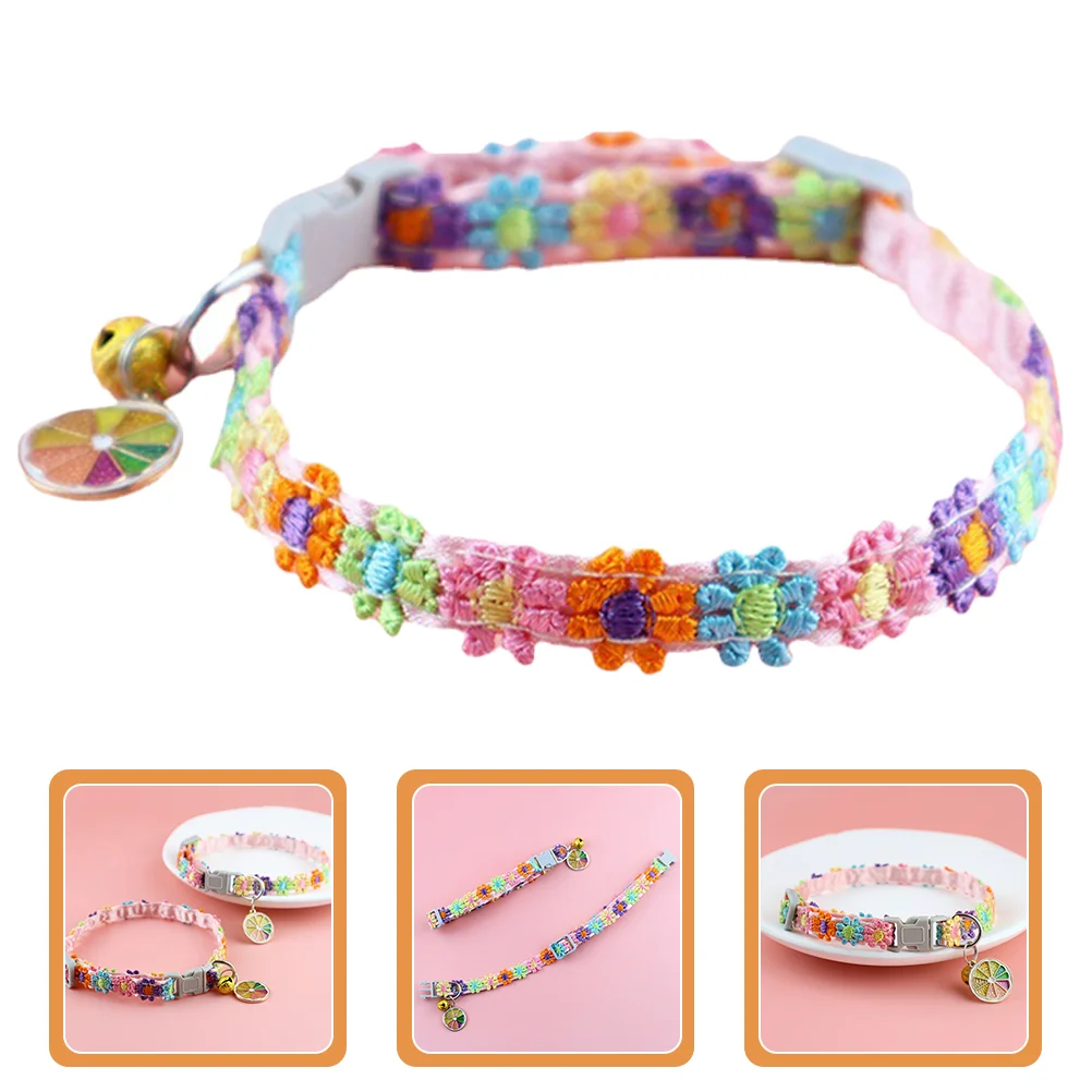 

Outdoor Collar Puppy Collars Colored Lace Flower Pet Polyester Cat Ornament Colorful