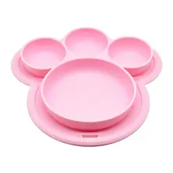 Bandeja de silicona con dibujos de animales para niños, Mantel Individual para bebé, bandeja de comida infantil, plato de cena para el hogar y guardería, regalos