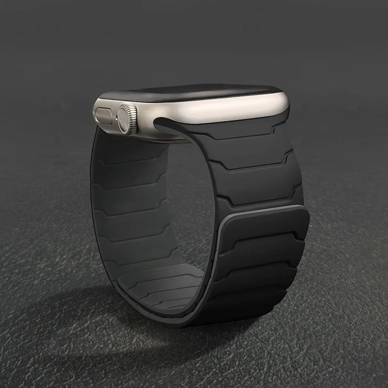 ตัวเลือกสินค้า สายซิลิโคนแม่เหล็กสำหรับ Apple Watch รุ่น Ultra 2 3 49 มม. 44 มม. 40 มม. 41 มม. 46 มม. 42 มม. 45 มม.