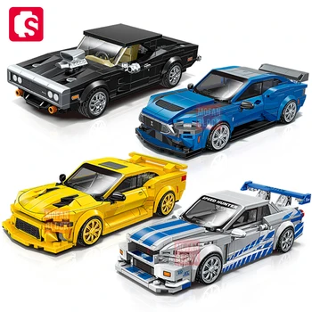 SEMBO BLOCK City Famous Technical Sports Car Supercar Model Assembly Building Block Classic Speed Vehicle Bricks Boy Toys Gifts