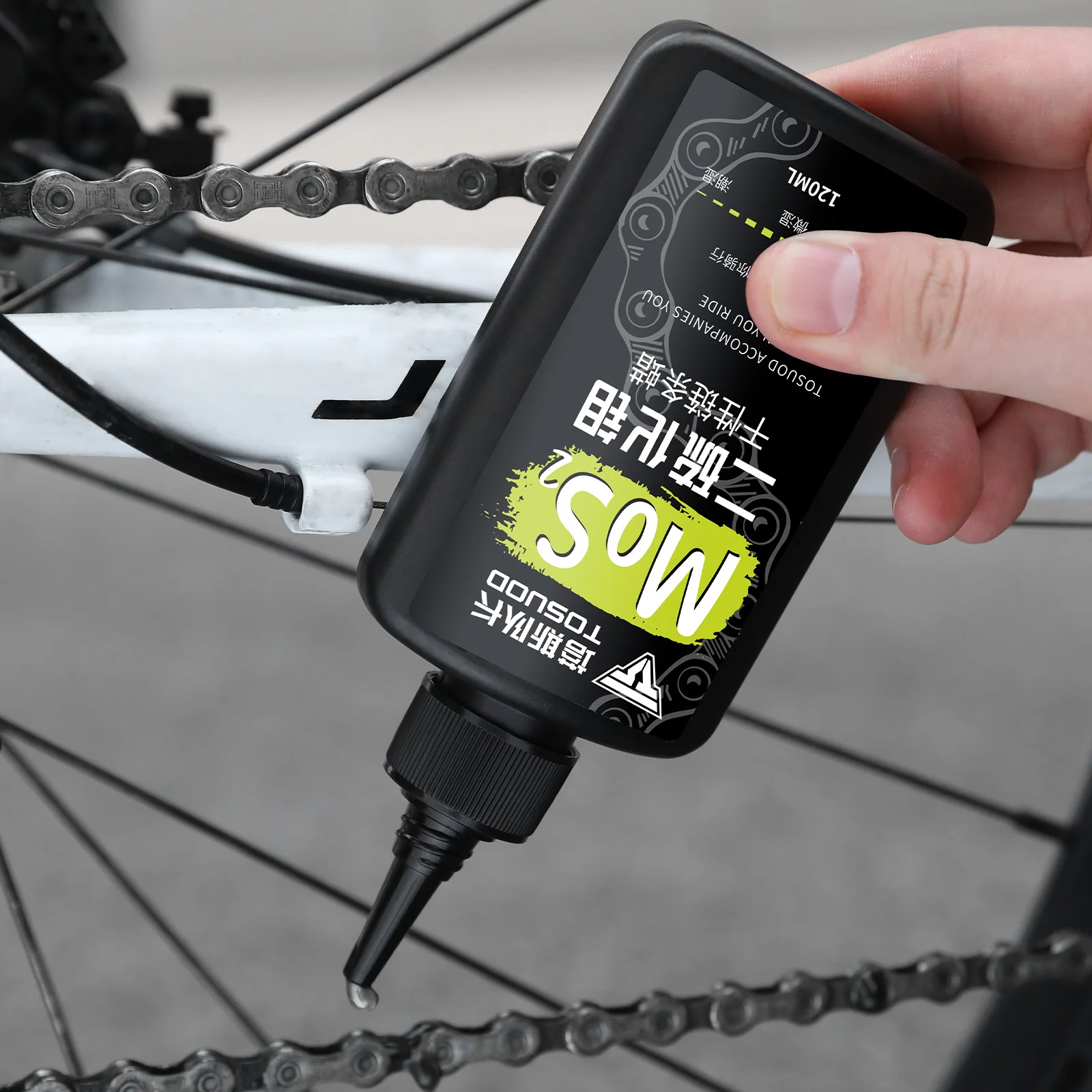 TOSUOD 120ml Fahrradketten-Schmiermittel Allwetter/Keramik-Trockenschmiermittel Langlebiges Fahrrad-Schmieröl für Wartung – Detail 18