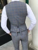Men's Plaid Vest Pants 2pcs Business Professional Youth Office Worker Formal Wear Wedding Banquet Gentleman Suit Dress Waistcoat 4