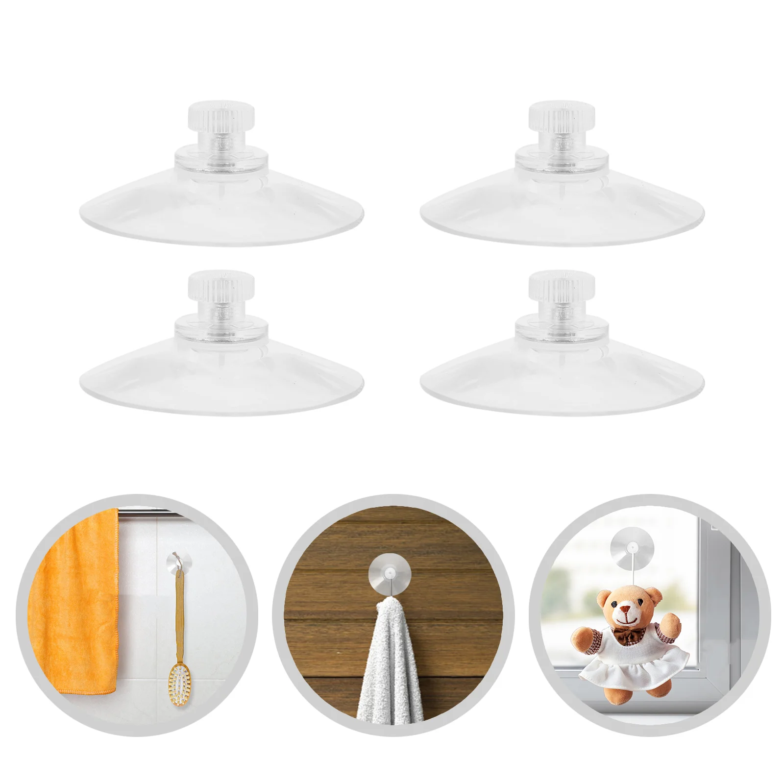 10 Pcs Suction Holder With Screw Cups Coat Hangers Threaded Hooks For Glass Window