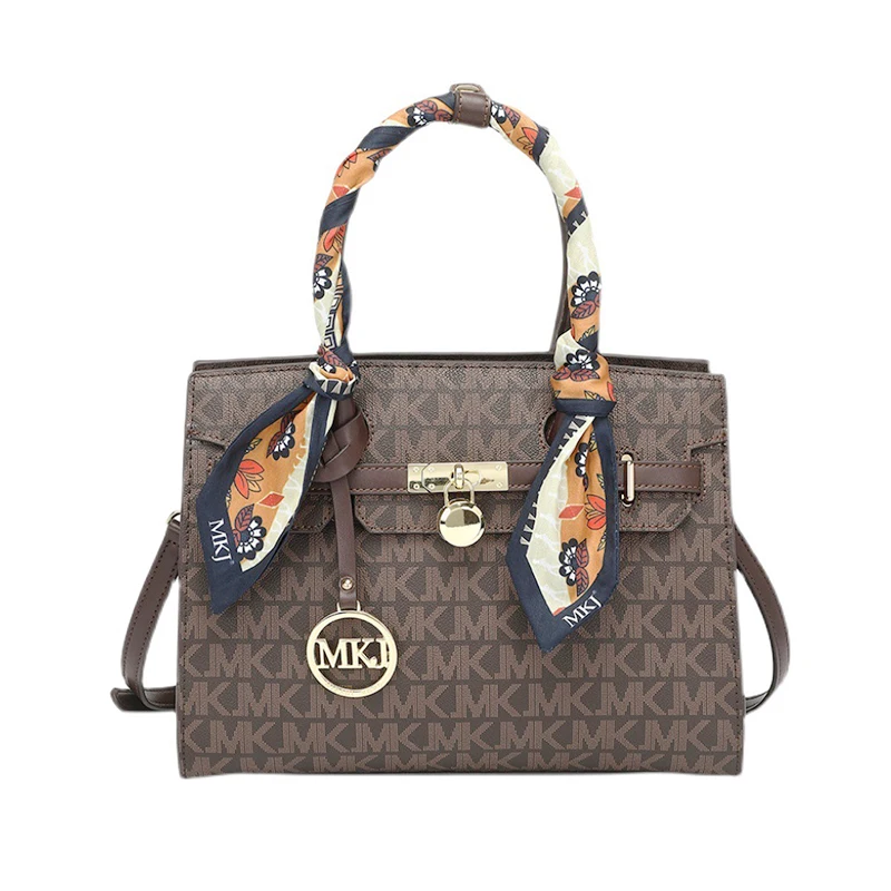 

M. K. J MKJ-5930 genuine leather Kelly bag, new women's large capacity handbag, commuting platinum anti-theft bag