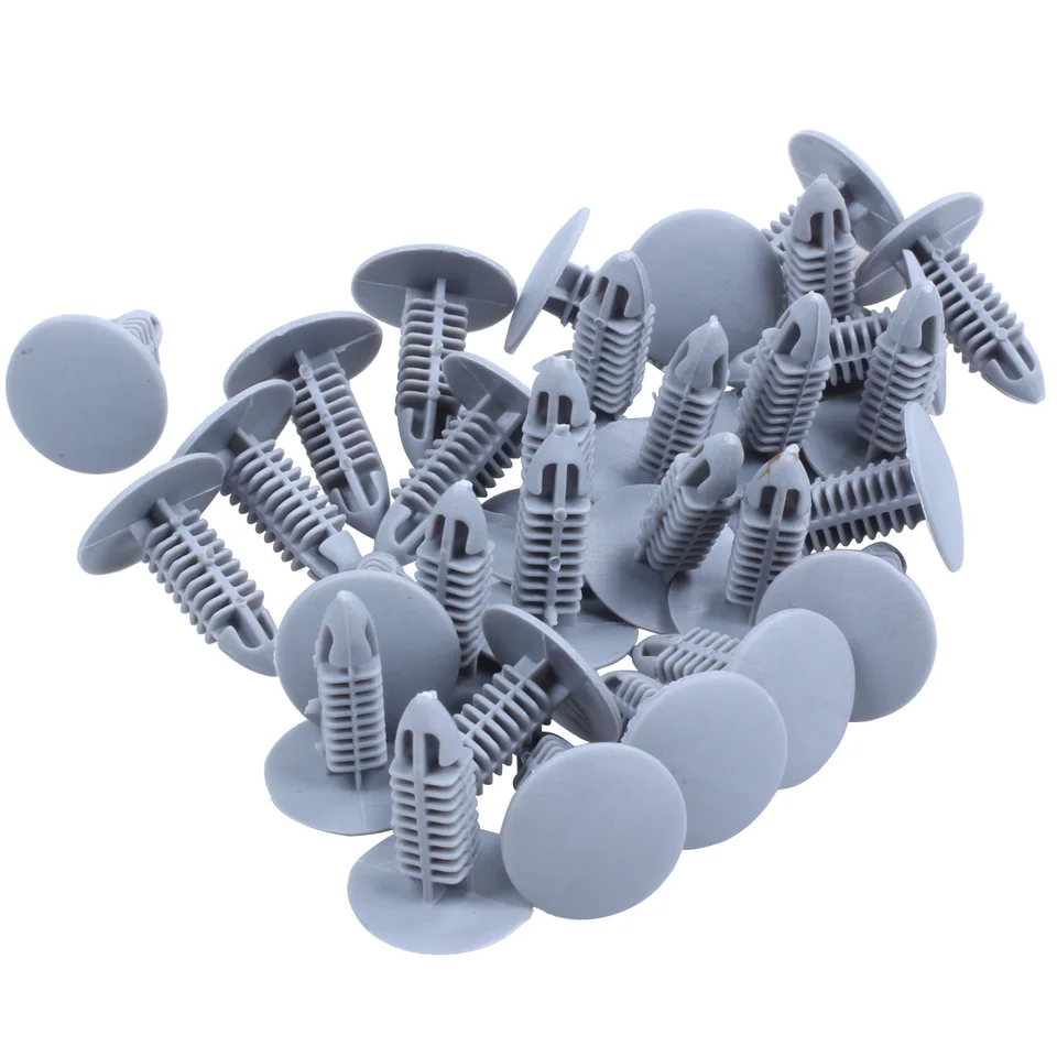 A ABSOPRO Rivetti in Plastica per Auto Clip di Fissaggio per Parafango Paraurti 6mm Nero (Set 20