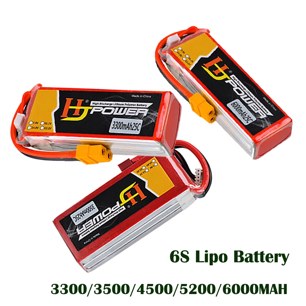 

Battery 6S LiPo 22.2V 25C 3300/3500/4500/5200/6000MAH include T Plug or XT60 Plug For Multi rotor aircraft Quadrotor RC Car Boat