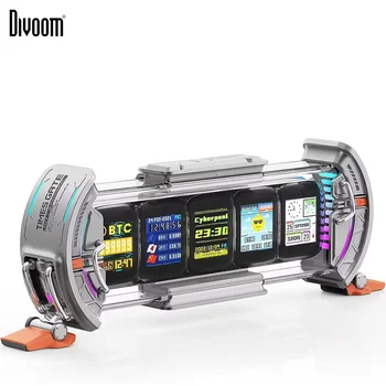 Divoom Times Gate Configurazione sala giochi Orologio digitale con controllo APP intelligente, connessione WiFi, display LED RGB, arredamento per ufficio Cyberpunk 1