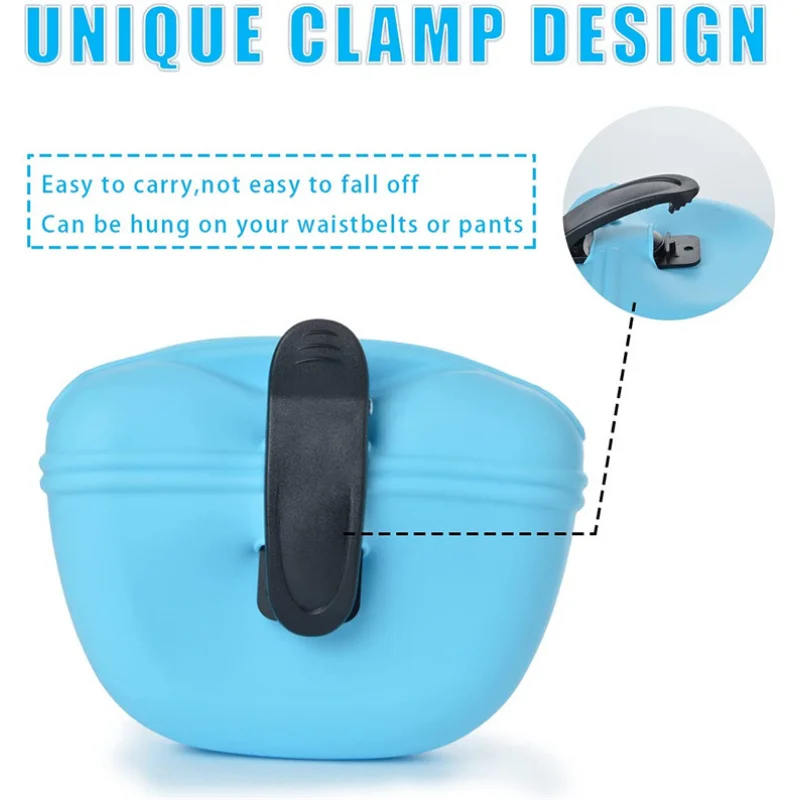 Dog Treat Bag Silicone Dog Treat Bag Pet Portable Dog Training Waist Bag Outdoor Feeder Puppy Snack Pouch Food Reward Storage Pet Supplies